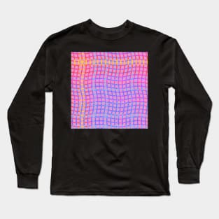 Wavy Plaid Rainbow on Pale Purple Repeat 5748 Long Sleeve T-Shirt